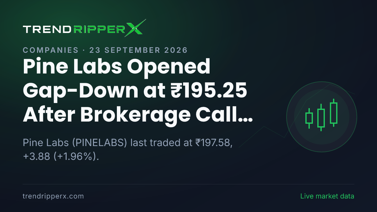 Pine Labs Opened Gap-Down at ₹195.25 After Brokerage Call Update — Levels, Volumes and the Follow-Up to Track