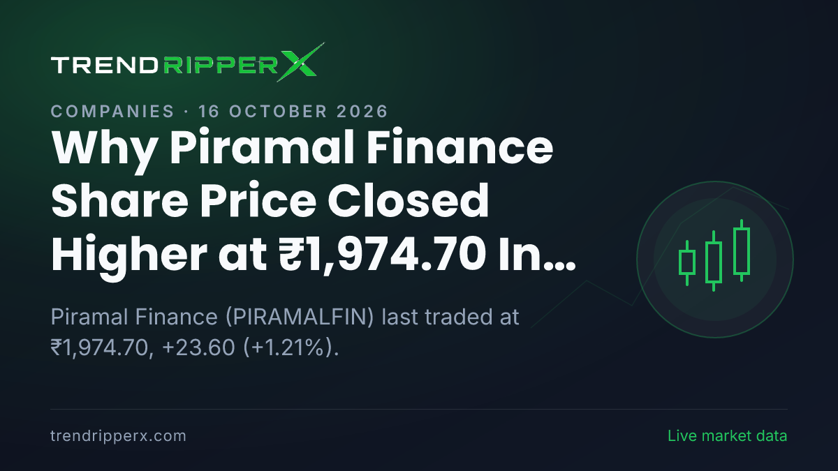 Why Piramal Finance Share Price Closed Higher at ₹1,974.70 In Thursday's Session: the Fundraise Trigger, Explained