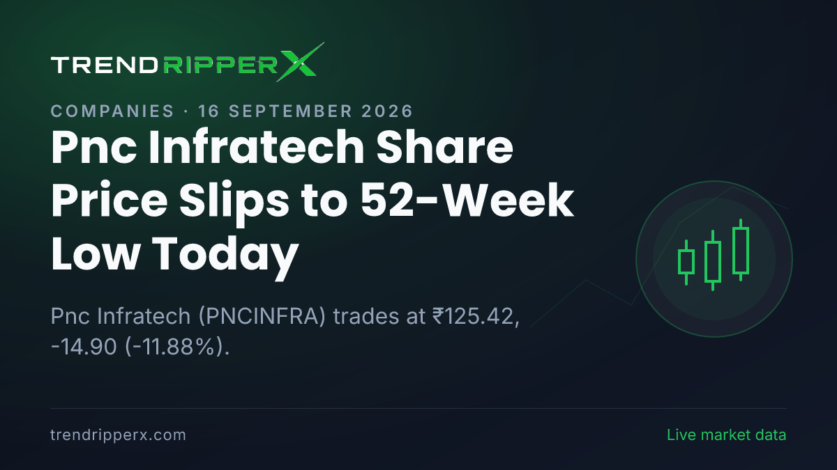Pnc Infratech Share Price Slips to 52-Week Low Today — Volumes, 52-Week Range and What to Watch Next