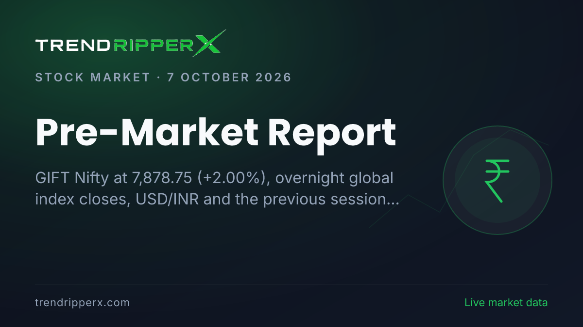 Pre-Market Report (7 October 2026): GIFT Nifty Points to a Higher Open, Global Markets and USD/INR