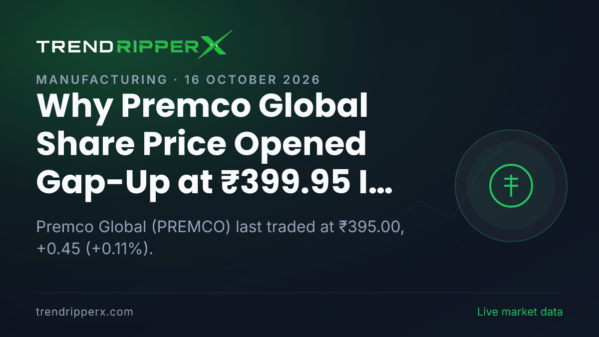 Why Premco Global Share Price Opened Gap-Up at ₹399.95 In Thursday's Session: the Corporate Action Trigger, Explained