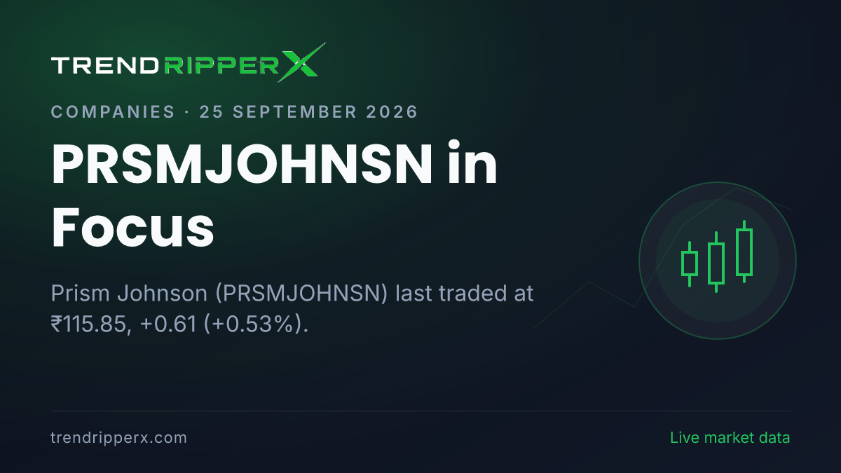 PRSMJOHNSN in Focus: Prism Johnson Share Price Ended Higher to ₹115.85 on Rising Newsflow