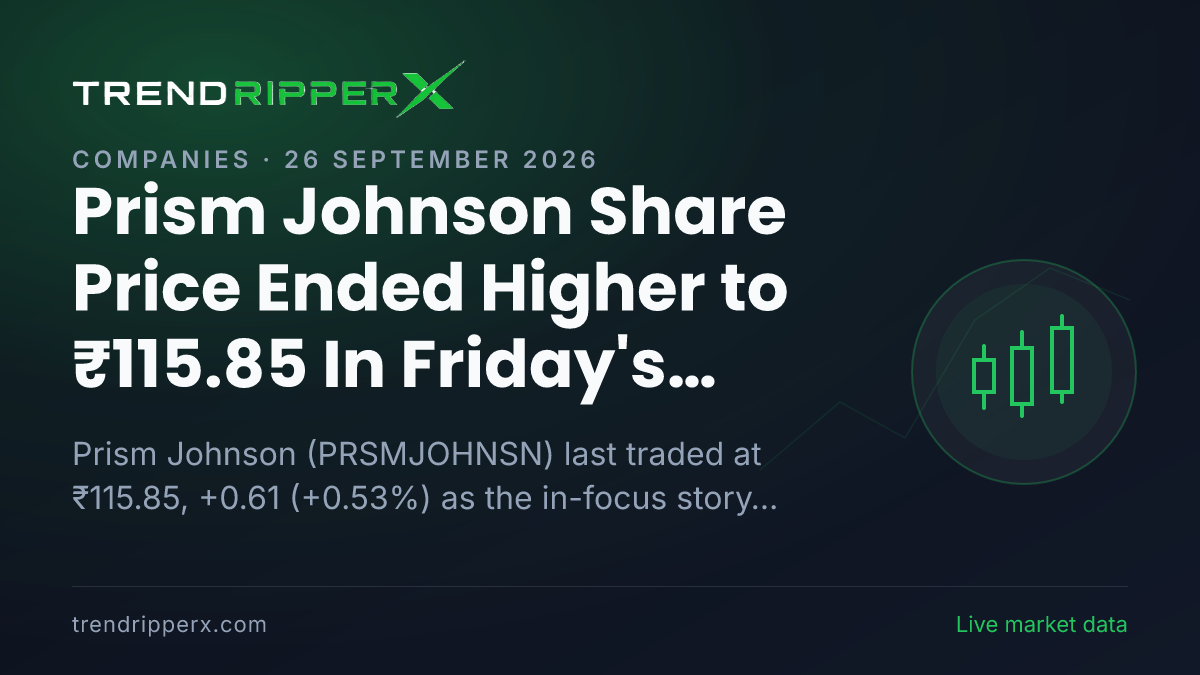 Prism Johnson Share Price Ended Higher to ₹115.85 In Friday's Session — Volumes, 52-Week Range and What to Watch Next