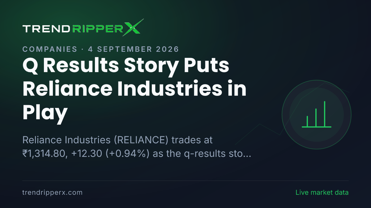 Q Results Story Puts Reliance Industries in Play: Share Price Edges Up to ₹1,314.80, and Here Is the Arithmetic