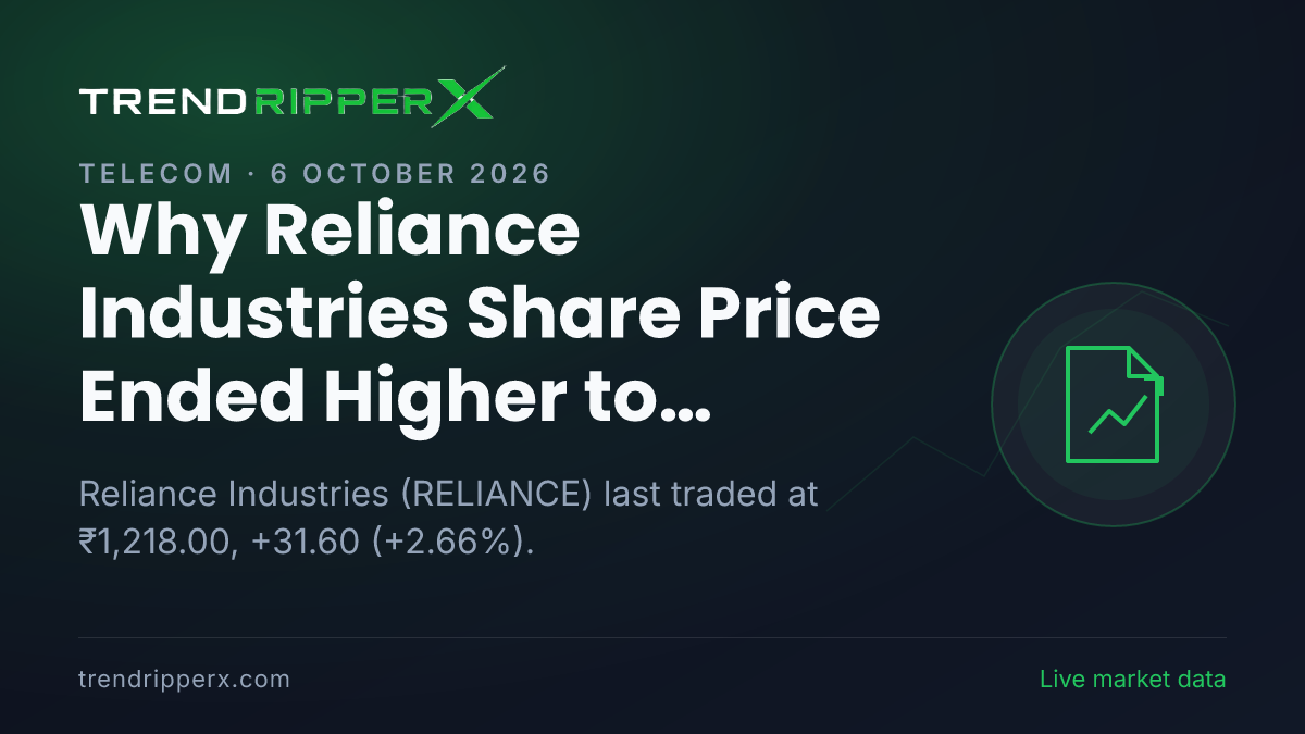 Why Reliance Industries Share Price Ended Higher to ₹1,218.00 After Today's Close: the IPO Trigger, Explained