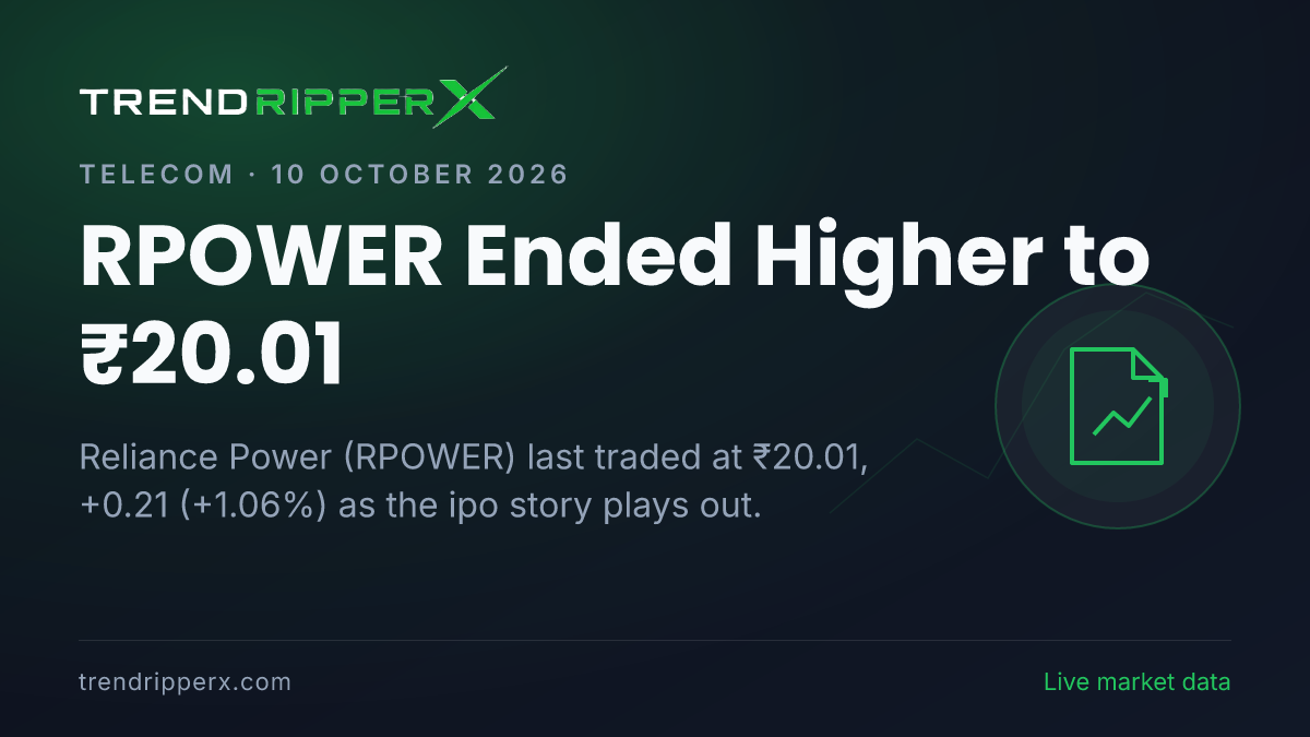 RPOWER Ended Higher to ₹20.01: Inside the IPO Story Moving Reliance Power Shares