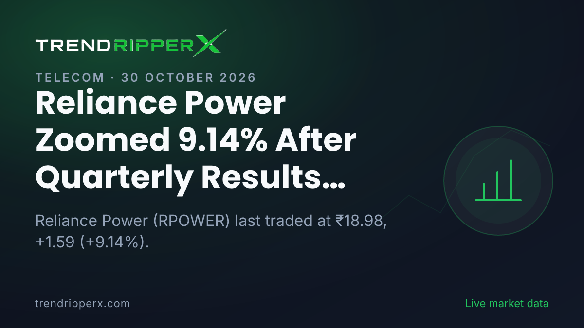 Reliance Power Zoomed 9.14% After Quarterly Results Update — Levels, Volumes and the Follow-Up to Track