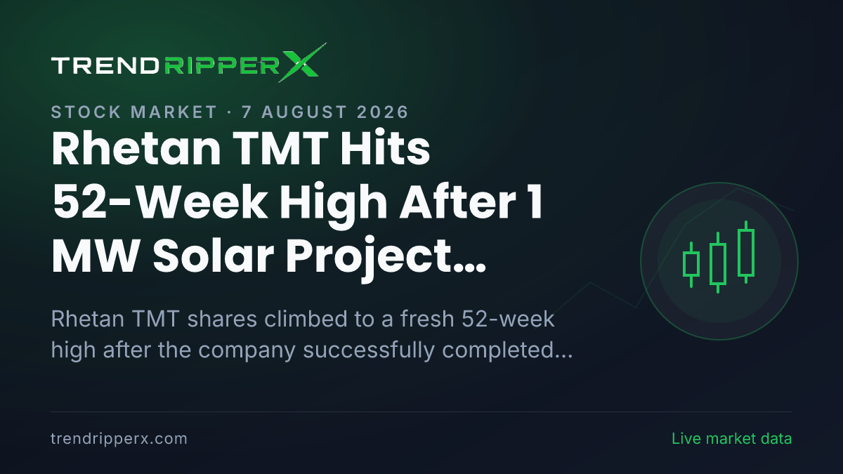 Rhetan TMT Hits 52-Week High After 1 MW Solar Project Completion