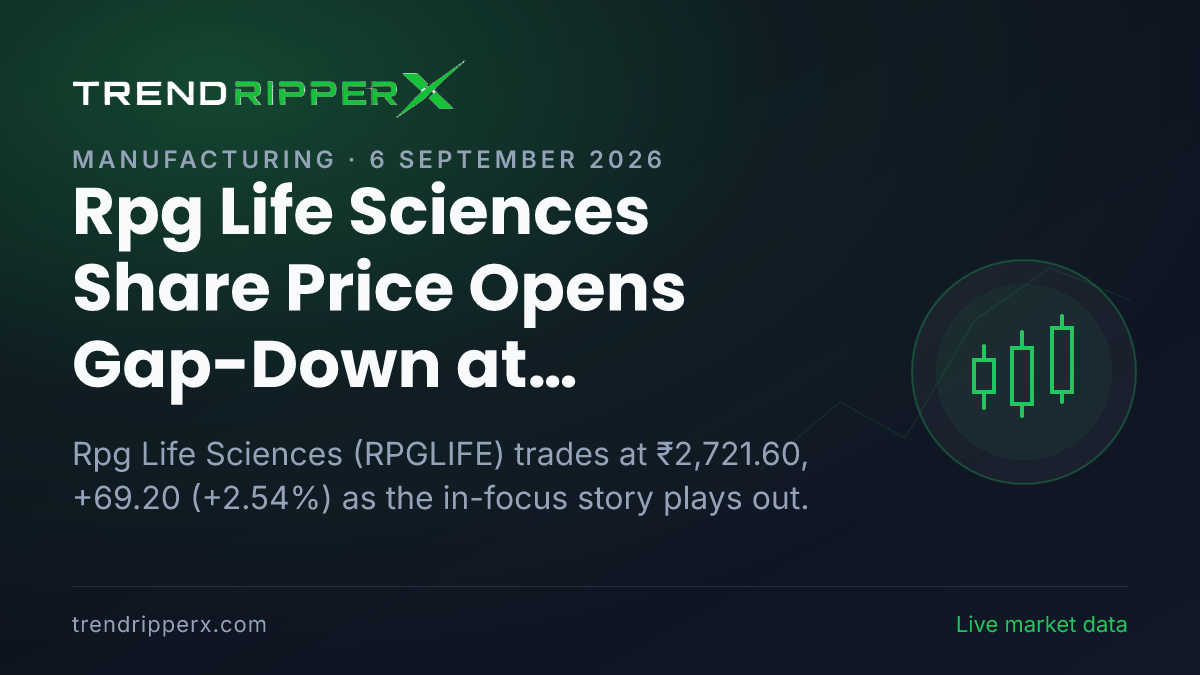 Rpg Life Sciences Share Price Opens Gap-Down at ₹2,652.40: What Is Driving RPGLIFE Today, and the Levels That Matter