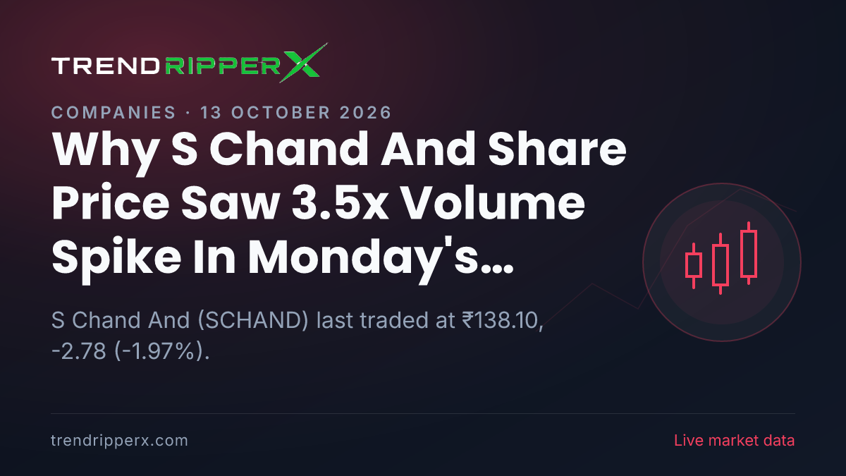 Why S Chand And Share Price Saw 3.5x Volume Spike In Monday's Session: the Block Deal Trigger, Explained