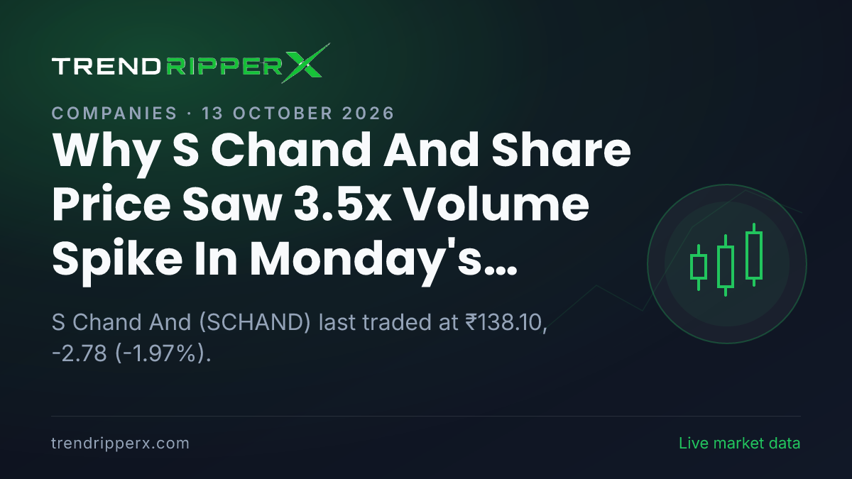 Why S Chand And Share Price Saw 3.5x Volume Spike In Monday's Session: the Block Deal Trigger, Explained