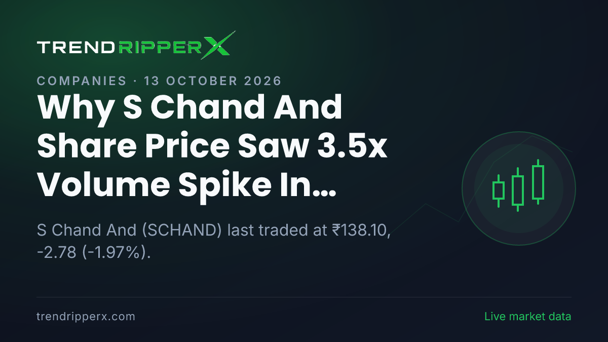 Why S Chand And Share Price Saw 3.5x Volume Spike In Monday's Session: the Block Deal Trigger, Explained