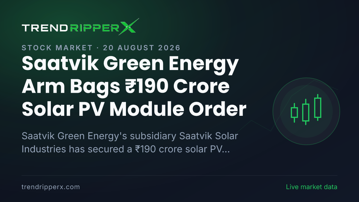 Saatvik Green Energy Arm Bags ₹190 Crore Solar PV Module Order