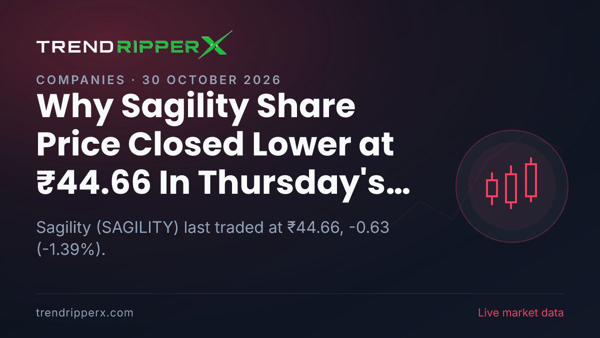 Why Sagility Share Price Closed Lower at ₹44.66 In Thursday's Session: the Block Deal Trigger, Explained