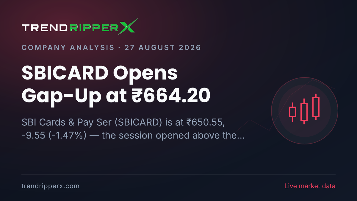 SBICARD Opens Gap-Up at ₹664.20: What Is Moving SBI Cards & Pay Ser Shares Today