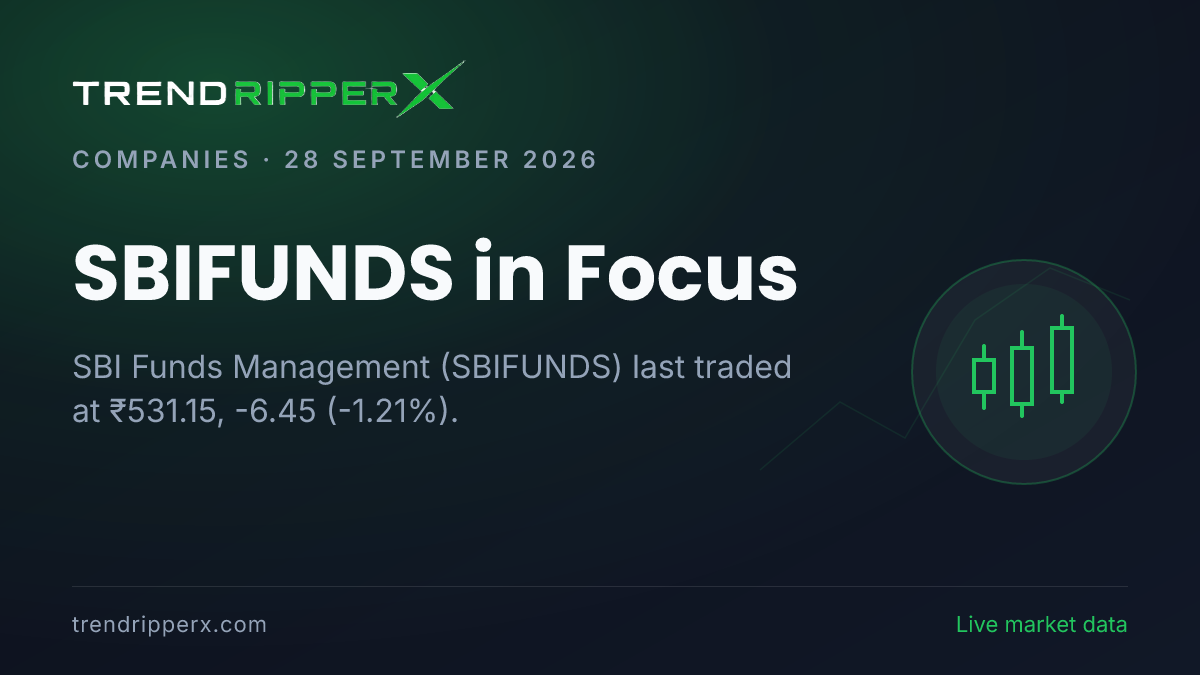 SBIFUNDS in Focus: SBI Funds Management Share Price Slipped to 52-Week Low on Rising Newsflow