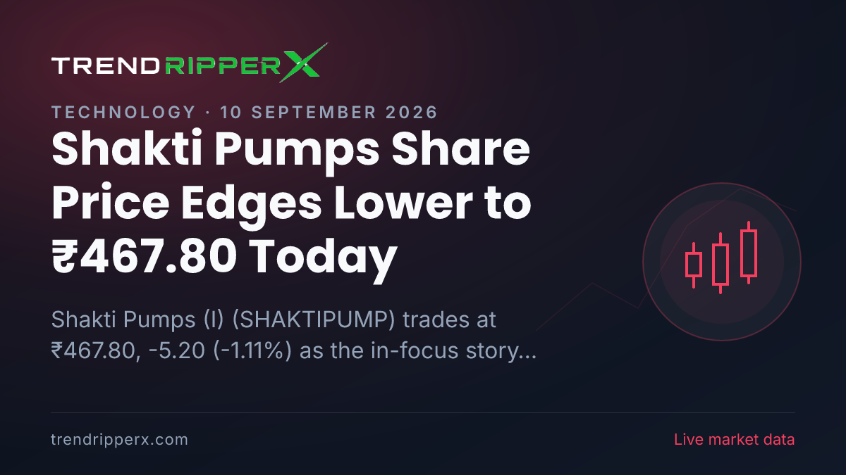 Shakti Pumps (I) Share Price Edges Lower to ₹467.80 Today — Volumes, 52-Week Range and What to Watch Next