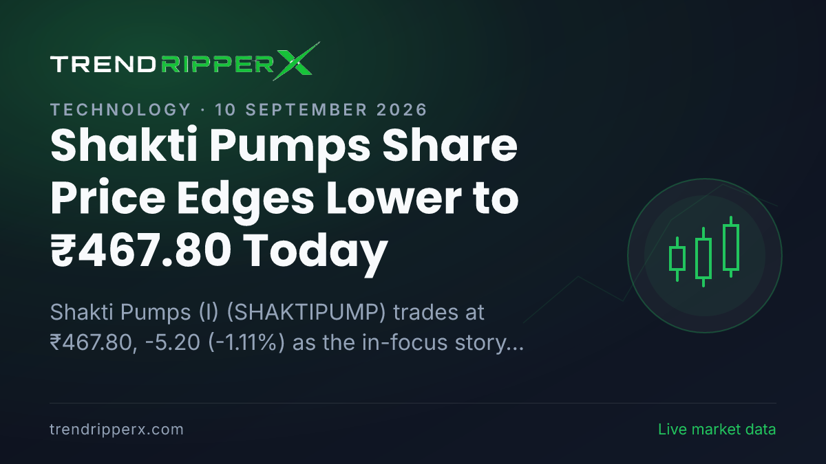 Shakti Pumps (I) Share Price Edges Lower to ₹467.80 Today — Volumes, 52-Week Range and What to Watch Next