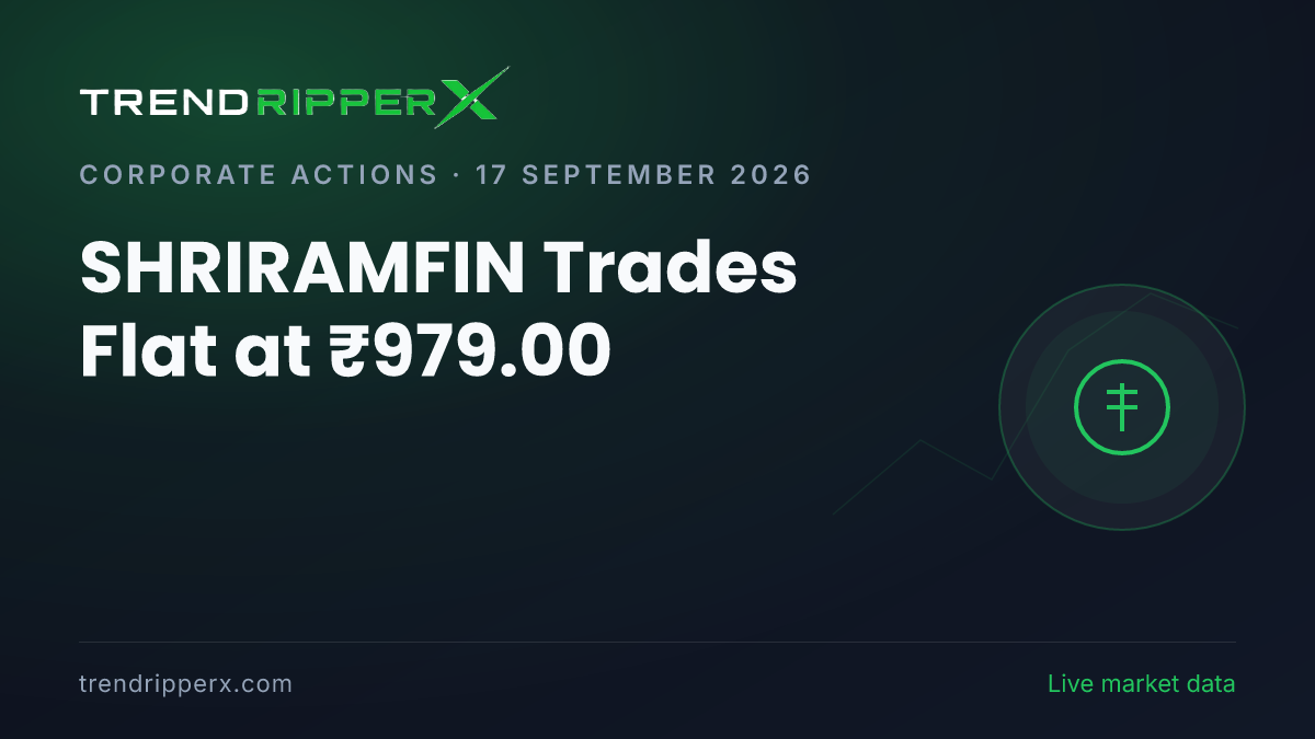 SHRIRAMFIN Trades Flat at ₹979.00: Inside the Corporate Action Story Moving Shriram Finance Shares