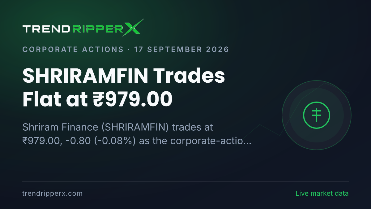 SHRIRAMFIN Trades Flat at ₹979.00: Inside the Corporate Action Story Moving Shriram Finance Shares
