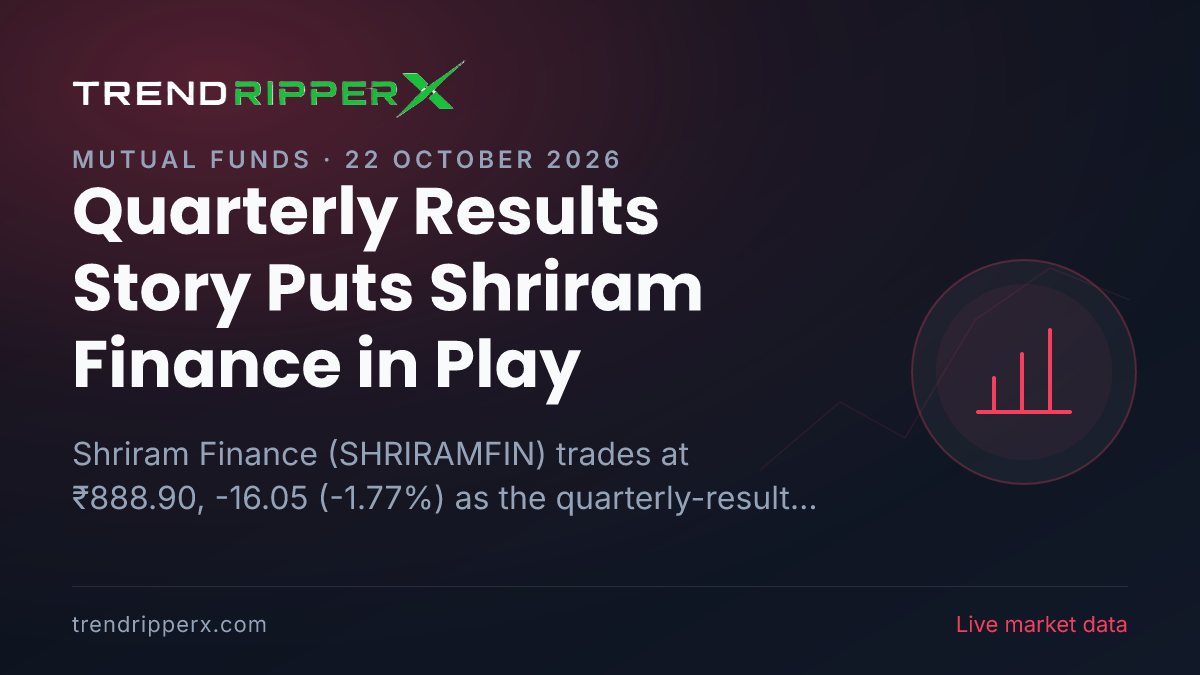 Quarterly Results Story Puts Shriram Finance in Play: Share Price Edges Lower to ₹888.90, and Here Is the Arithmetic