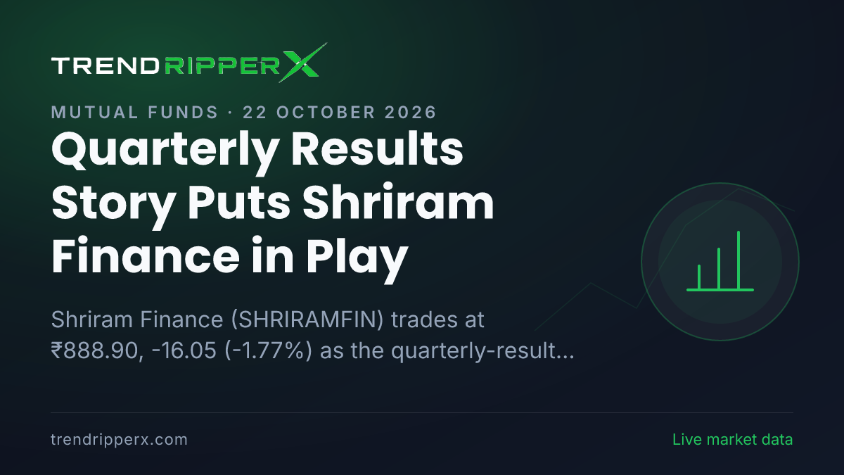 Quarterly Results Story Puts Shriram Finance in Play: Share Price Edges Lower to ₹888.90, and Here Is the Arithmetic