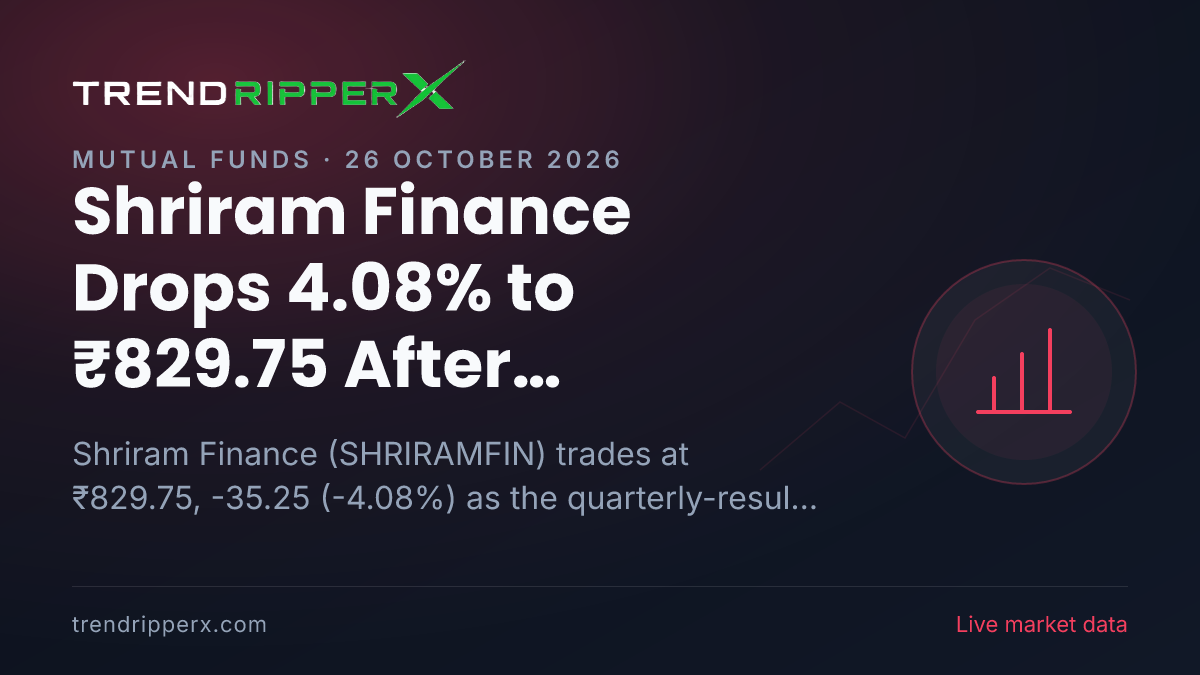 Shriram Finance Drops 4.08% to ₹829.75 After Quarterly Results Update — Levels, Volumes and the Follow-Up to Track