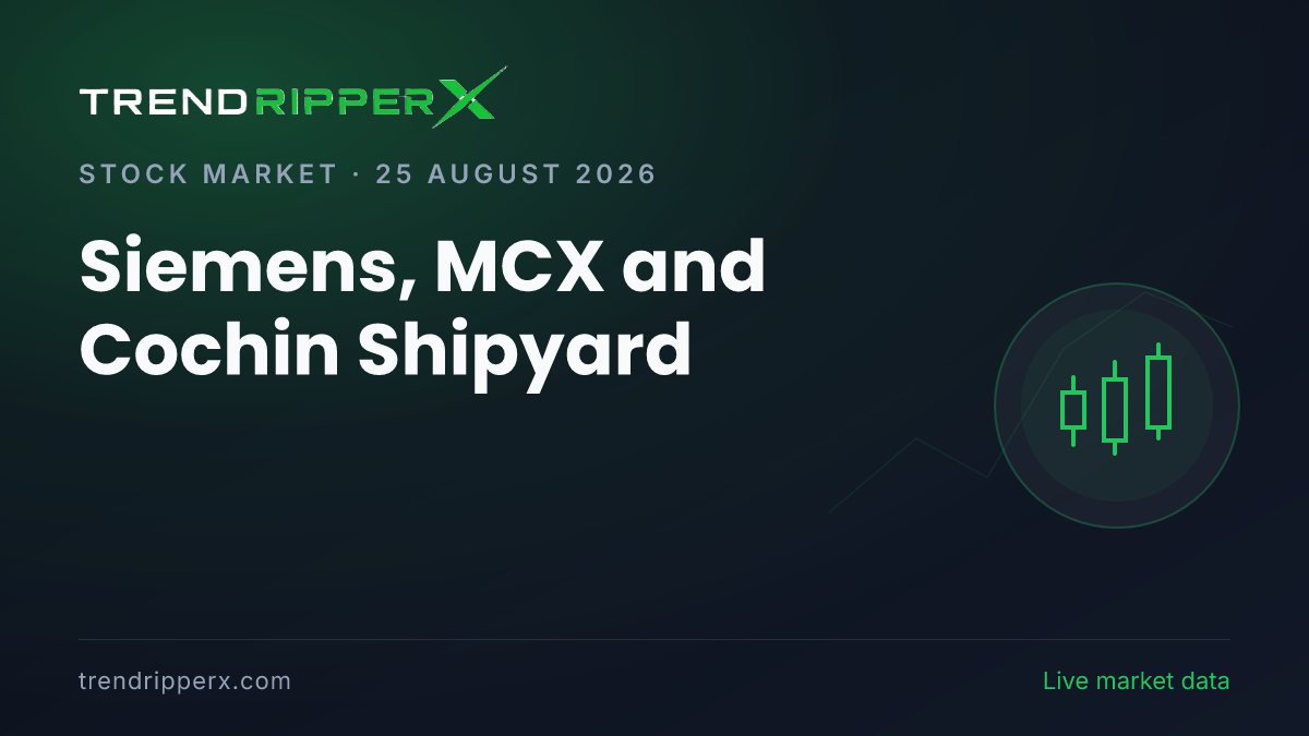 Siemens, MCX and Cochin Shipyard: Key Technical Levels and Market Outlook for August 25, 2026