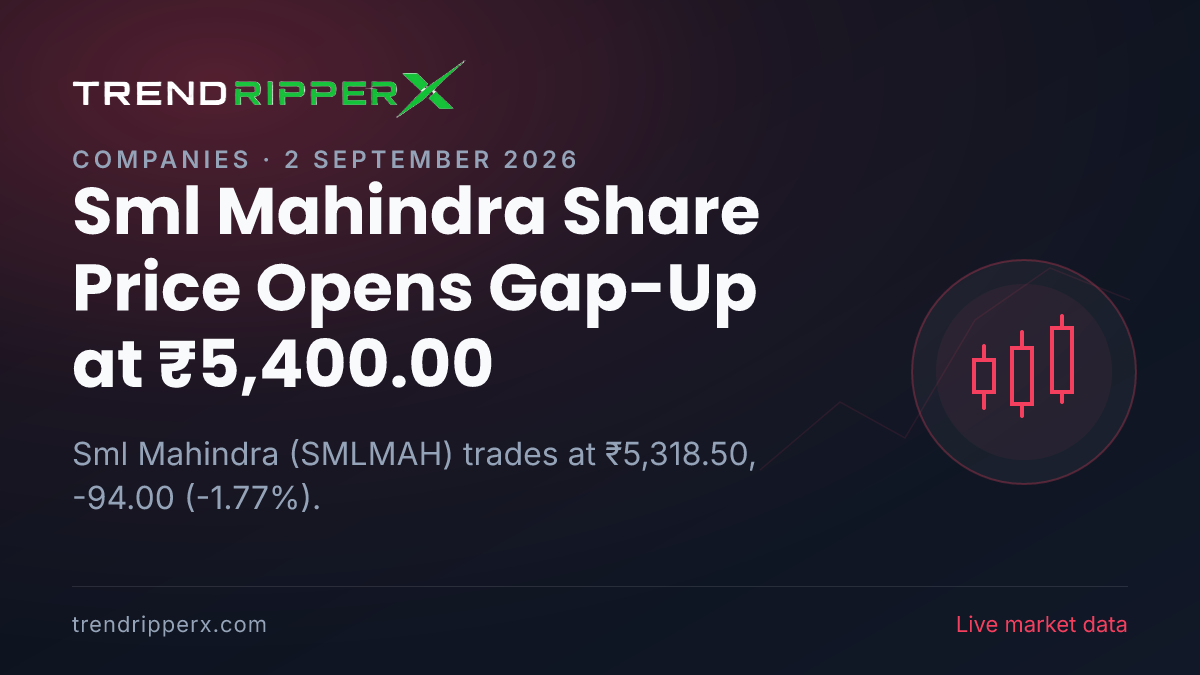 Sml Mahindra Share Price Opens Gap-Up at ₹5,400.00: What Is Driving SMLMAH Today, and the Levels That Matter
