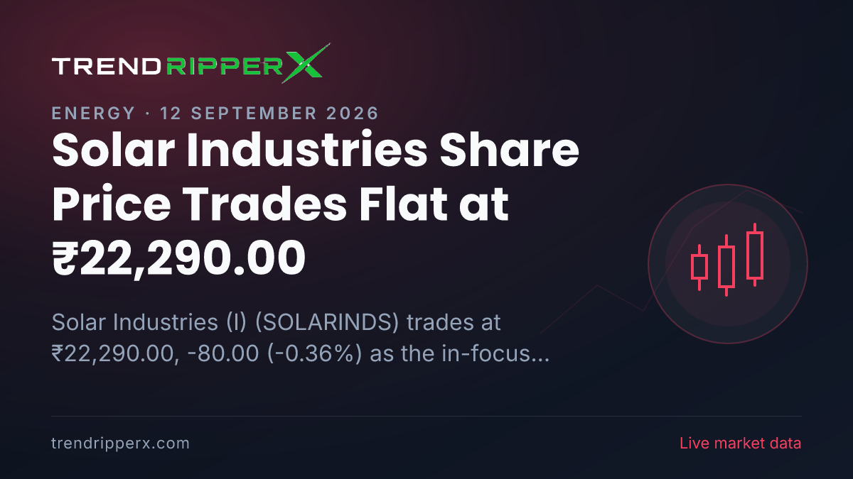 Solar Industries (I) Share Price Trades Flat at ₹22,290.00: What Is Driving SOLARINDS Today, and the Levels That Matter