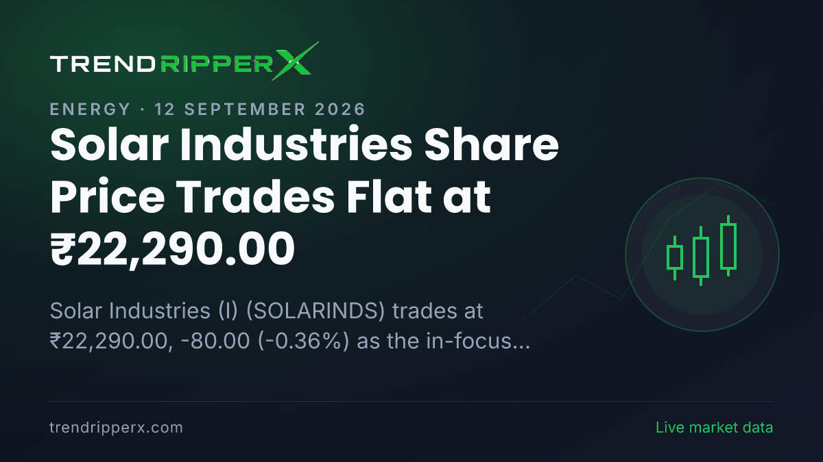 Solar Industries (I) Share Price Trades Flat at ₹22,290.00: What Is Driving SOLARINDS Today, and the Levels That Matter