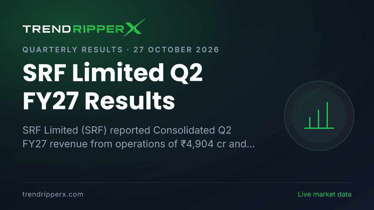 SRF Limited Q2 FY27 Results: Net Profit ₹509 cr, Revenue from operations ₹4,904 cr