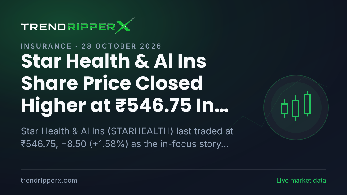 Star Health & Al Ins Share Price Closed Higher at ₹546.75 In Tuesday's Session — Volumes, 52-Week Range and What to Watch Next