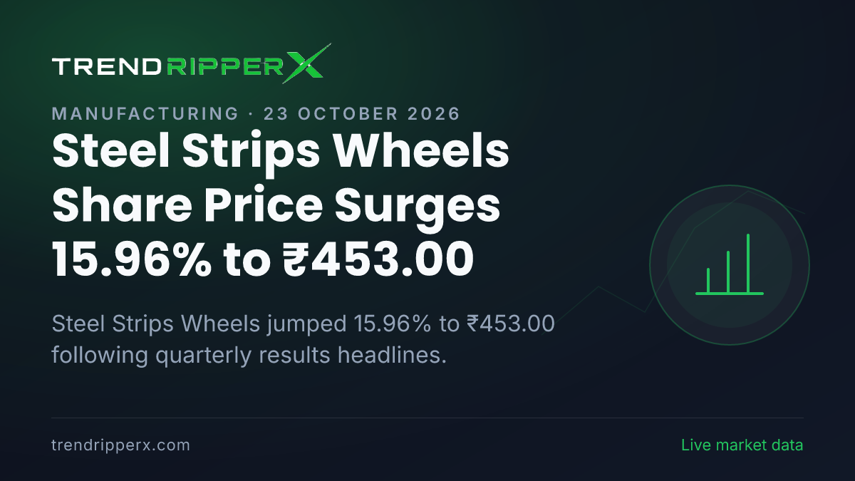 Steel Strips Wheels Share Price Surges 15.96% to ₹453.00: Key Levels to Track