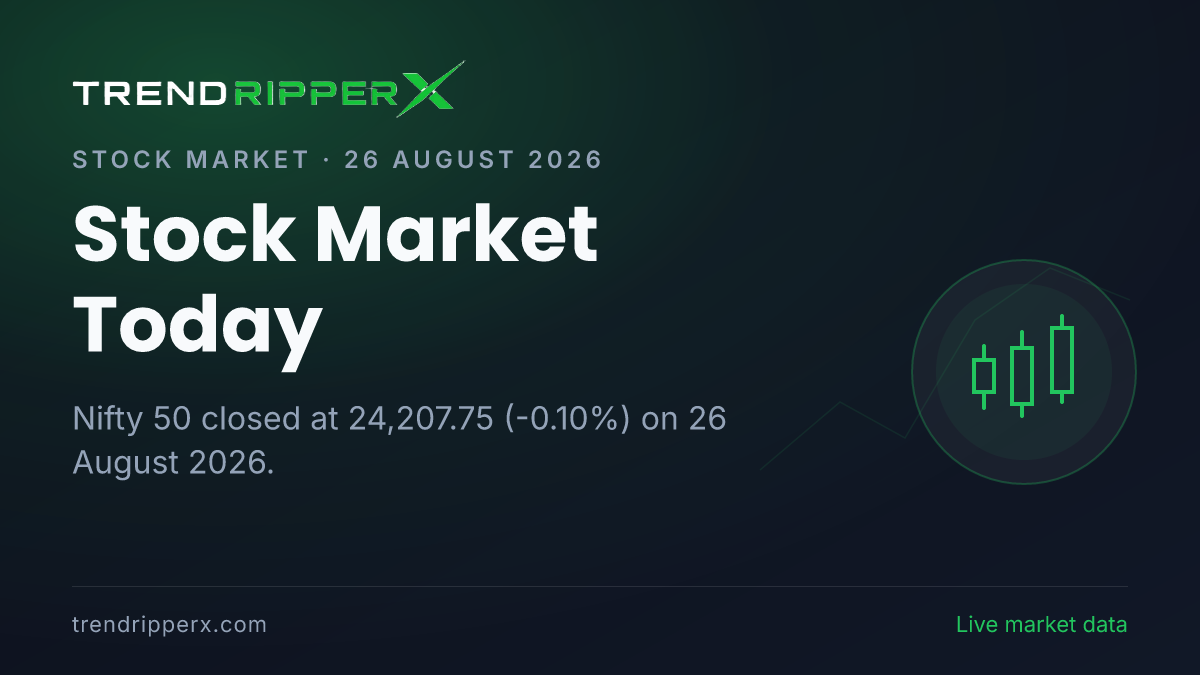 Stock Market Today (26 August 2026): Nifty Ends Lower at 24,207.75
