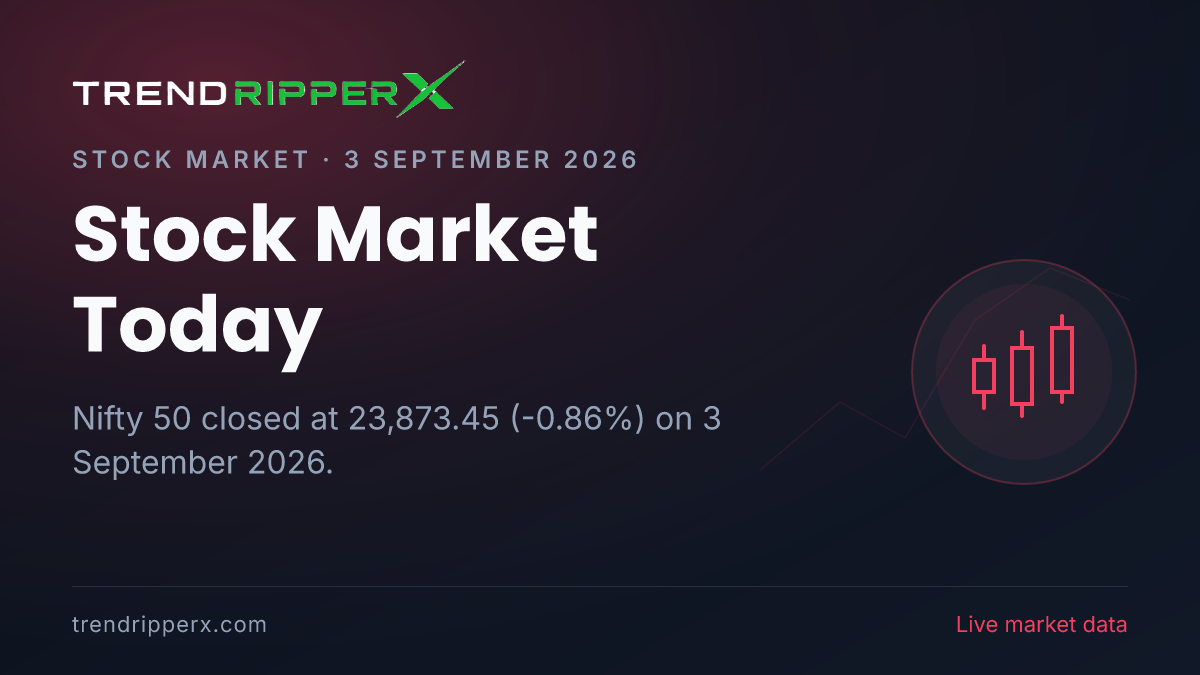 Stock Market Today (3 September 2026): Nifty Ends Lower at 23,873.45