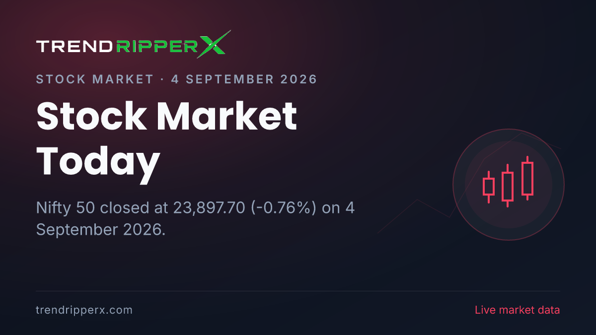 Stock Market Today (4 September 2026): Nifty Ends Lower at 23,897.70