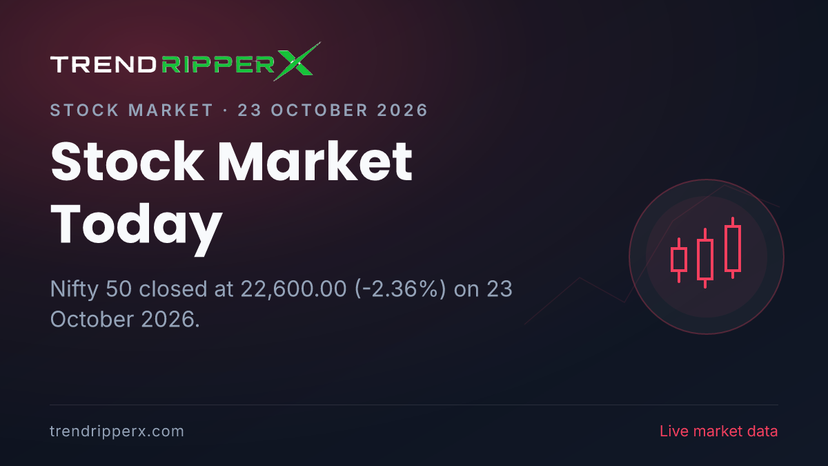 Stock Market Today (23 October 2026): Nifty Ends Lower at 22,600.00