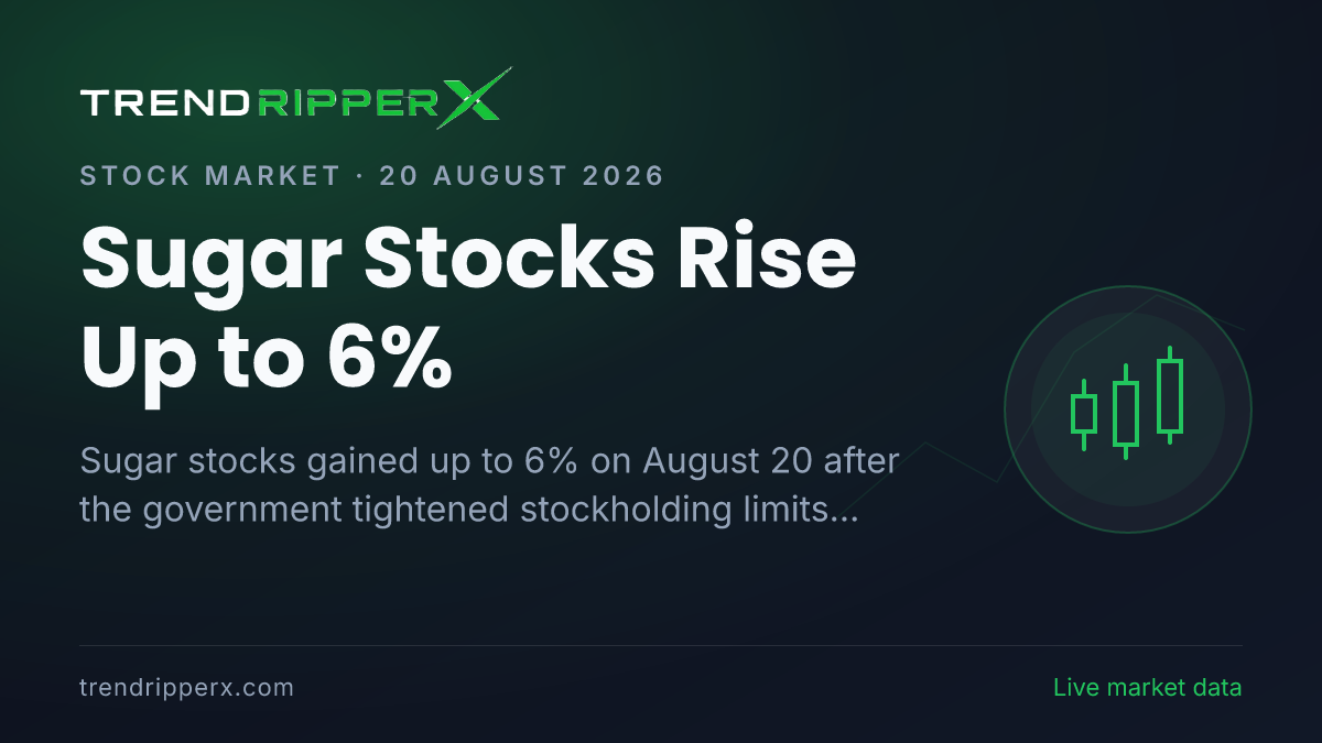 Sugar Stocks Rise Up to 6%: Dhampur Sugar, Dwarikesh Sugar and Balrampur Chini in Focus