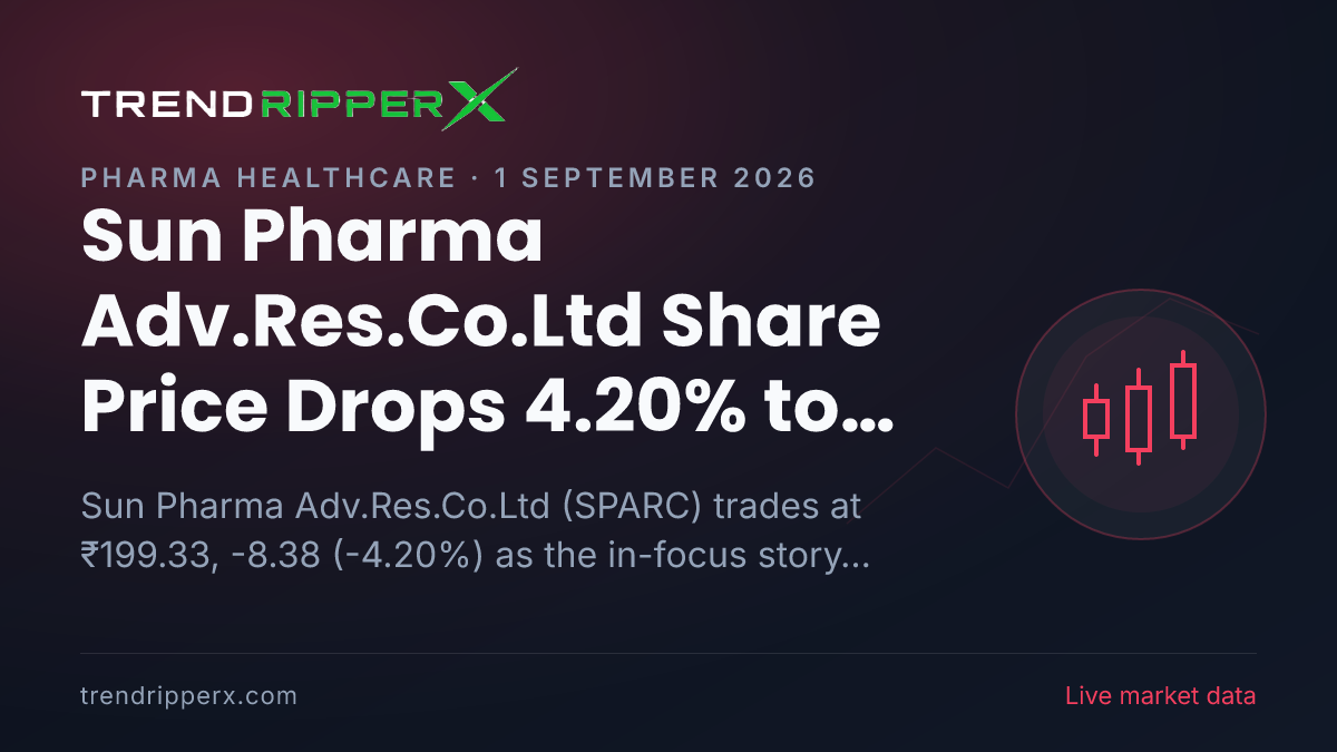 Sun Pharma Adv.Res.Co.Ltd Share Price Drops 4.20% to ₹199.33: What Is Driving SPARC Today, and the Levels That Matter