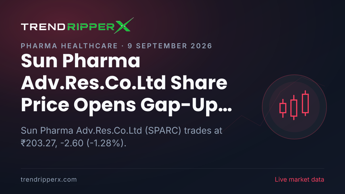 Sun Pharma Adv.Res.Co.Ltd Share Price Opens Gap-Up at ₹205.87: What Is Driving SPARC Today, and the Levels That Matter