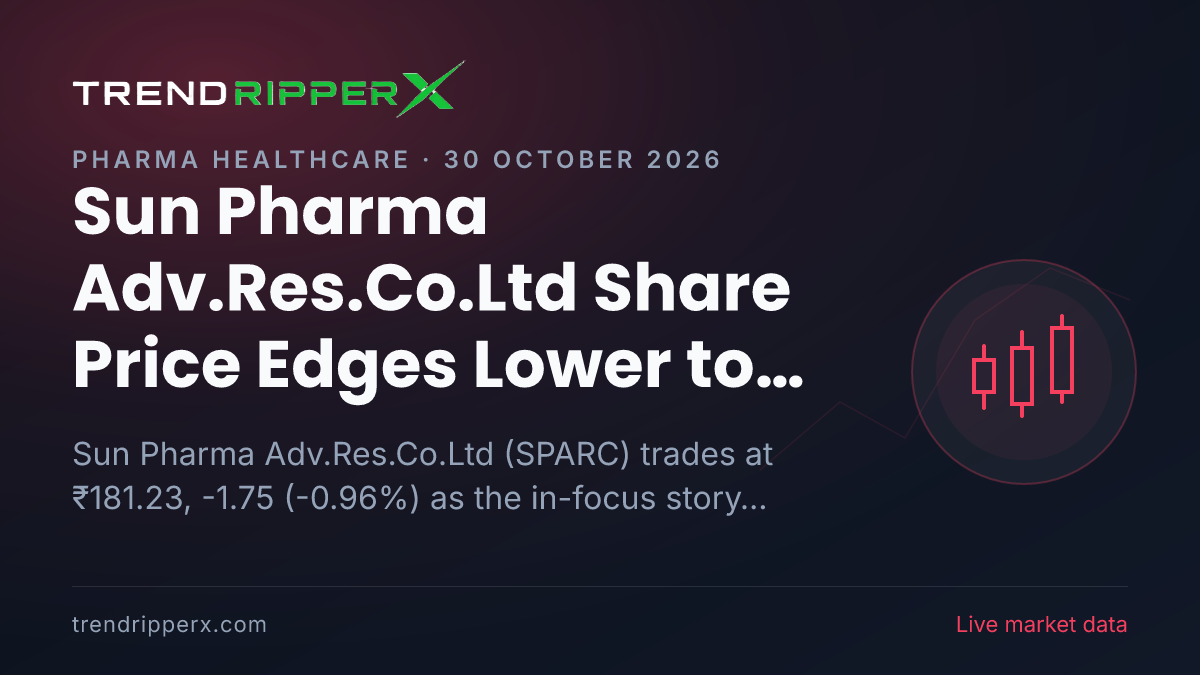 Sun Pharma Adv.Res.Co.Ltd Share Price Edges Lower to ₹181.23 Today — Volumes, 52-Week Range and What to Watch Next