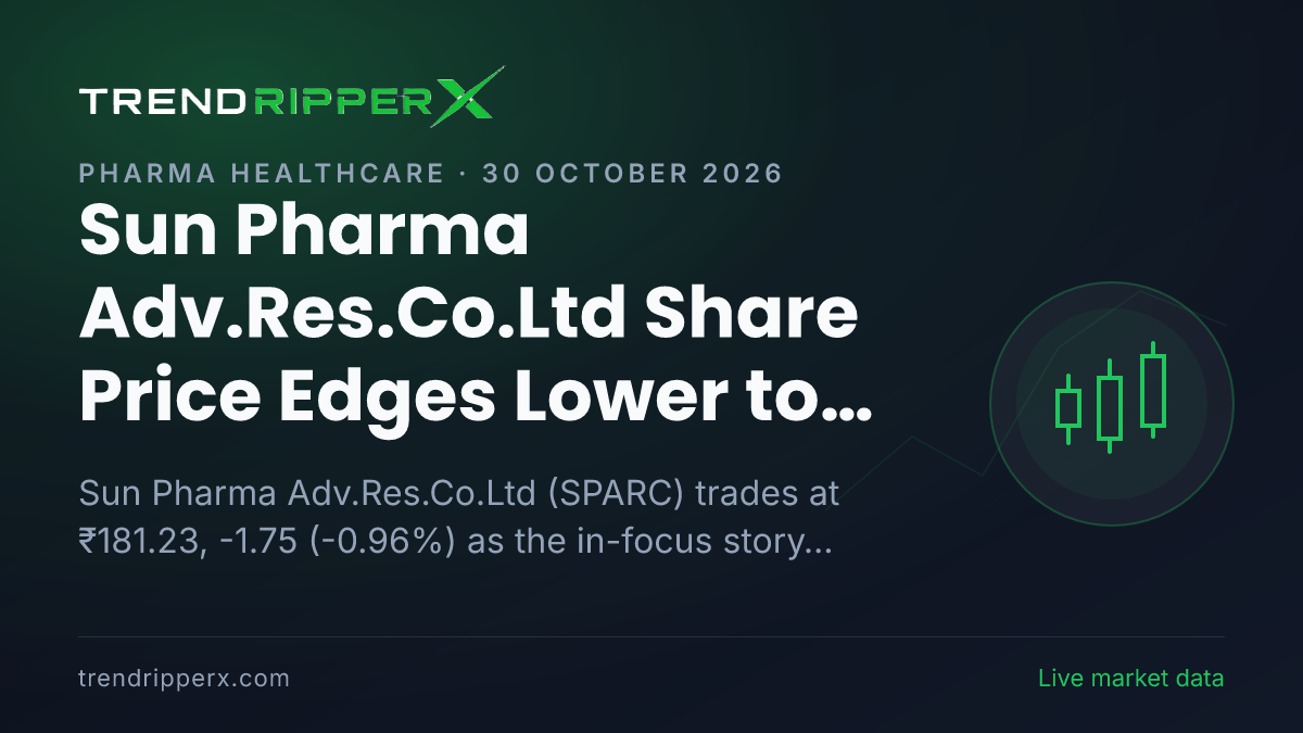 Sun Pharma Adv.Res.Co.Ltd Share Price Edges Lower to ₹181.23 Today — Volumes, 52-Week Range and What to Watch Next