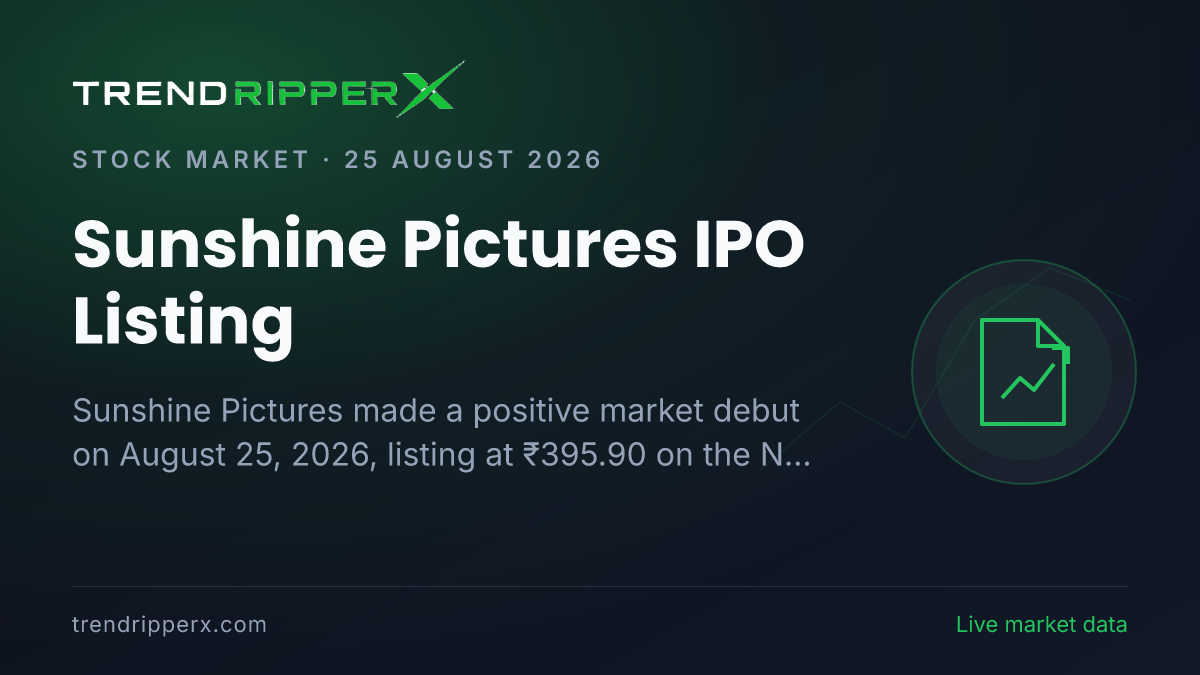 Sunshine Pictures IPO Listing: Shares Debut at 10% Premium on NSE, Key Issue Details
