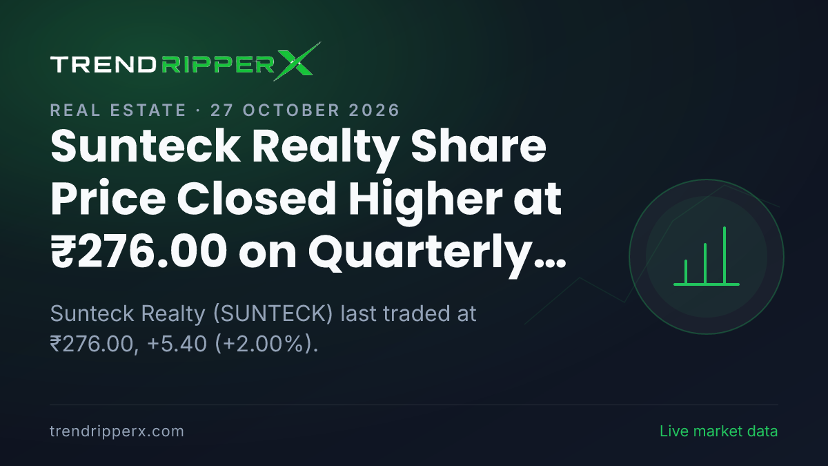 Sunteck Realty Share Price Closed Higher at ₹276.00 on Quarterly Results News — What It Means for Investors