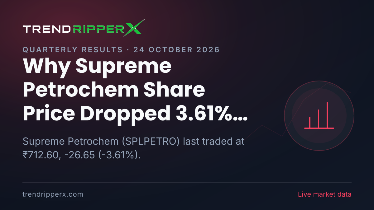 Why Supreme Petrochem Share Price Dropped 3.61% to ₹712.60 In Friday's Session: the Quarterly Results Trigger, Explained