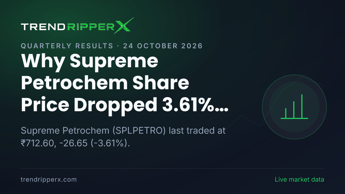 Why Supreme Petrochem Share Price Dropped 3.61% to ₹712.60 In Friday's Session: the Quarterly Results Trigger, Explained