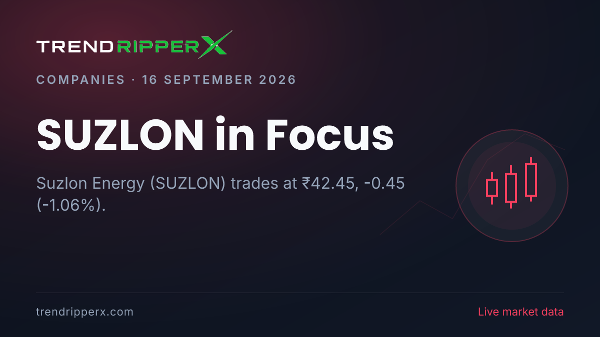 SUZLON in Focus: Suzlon Energy Share Price Opens Gap-Up at ₹42.90 on Rising Newsflow