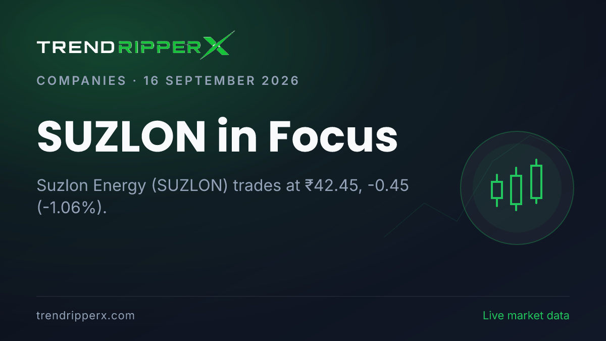 SUZLON in Focus: Suzlon Energy Share Price Opens Gap-Up at ₹42.90 on Rising Newsflow