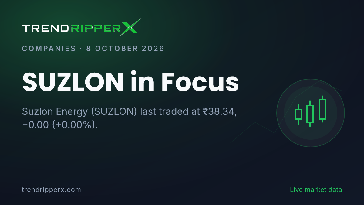 SUZLON in Focus: Suzlon Energy Share Price Traded Flat at ₹38.34 on Rising Newsflow